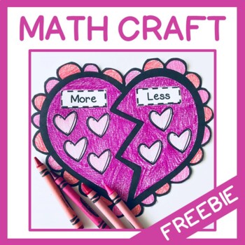 Preview of Free Counting Kindergarten Math Craft Valentine’s Day Craft