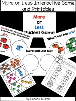 Preview of More or Less Interactive Game and Printables