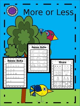 More or Less Kindergarten Worksheets by T M Bales | TpT