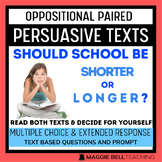 More or Less School Paired Persuasive Opinion Text with Co