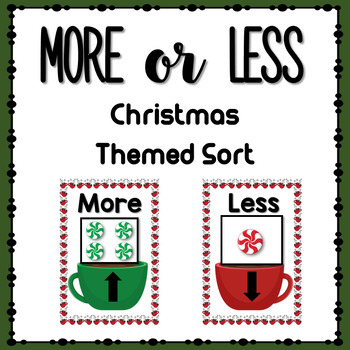 Preview of More or Less Sorting Game- Christmas/ Hot Chocolate Theme