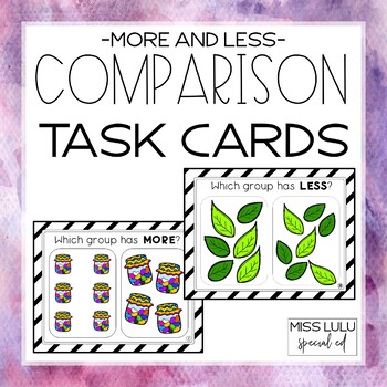 Preview of More & Less Comparison Task Cards