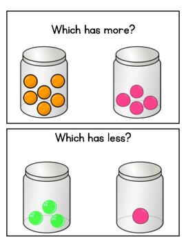 Preview of More or Less Task Cards - Math Centers & Math Activities (Gumball Counting)