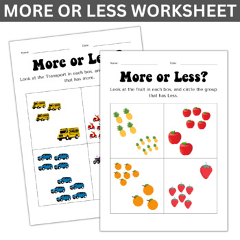 more less concept worksheet