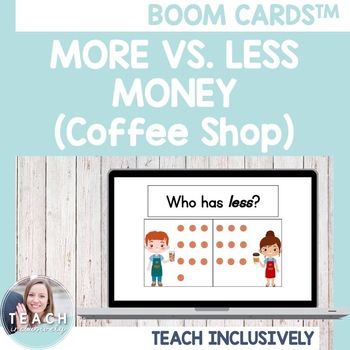 Preview of More vs. Less Money (Coffee Shop) Boom Cards