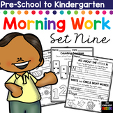 Morning BOOSTER Work: Preschool to Kindergarten - Set Nine