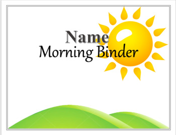 Preview of Morning Binder