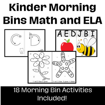 Preview of Morning Bins Literacy and Math Center Task Cards