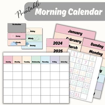 Preview of Morning Board Printable, Morning Routine for Homeschool or Preschool Calendar