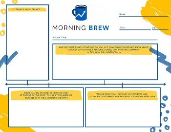 Preview of Morning Brew Worksheet