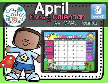 Preview of Morning Calendar For SMART Board - April (Spring)