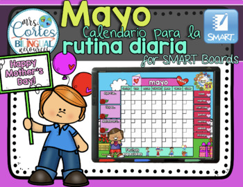 Preview of Morning Calendar For SMART Board - Mayo (Día de las Madres)