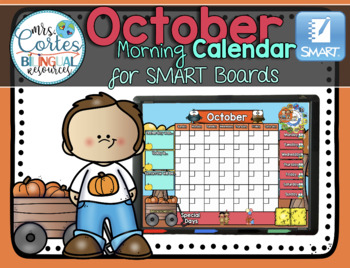 Preview of Morning Calendar For SMART Board - October (Fall)