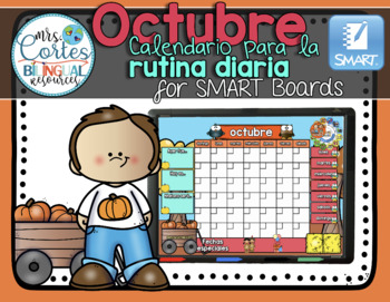 Preview of Morning Calendar For SMART Board - Octubre (Otoño)