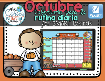 Preview of Morning Calendar For SMART Board - Octubre (Otoño)