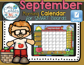 Preview of Morning Calendar For SMART Board - September (Apples)