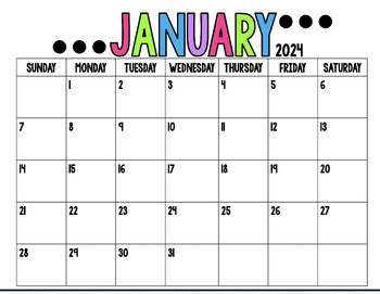 Morning Calendar Google SlidesJanuaryDecember 2024Editable! TPT