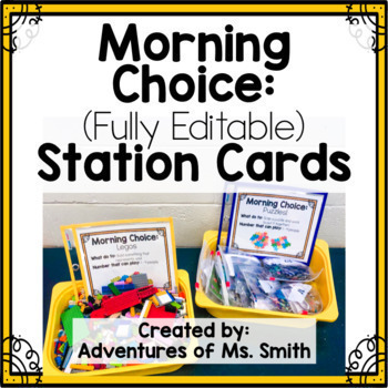 Preview of Morning Choice Direction Cards - FULLY EDITABLE via Google Slides.
