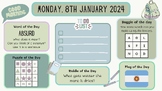 Morning Daily Starter Slides & Tasks for January ASN/ASD colours