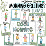 Morning Greeting Choices | Nature Classroom Decor | EDITAB