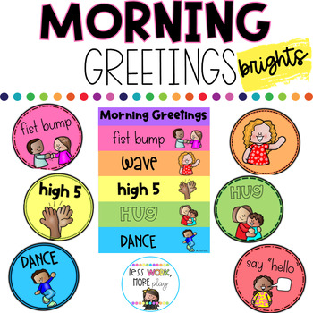 Morning Greeting Signs and Poster by Less Work More Play | TpT