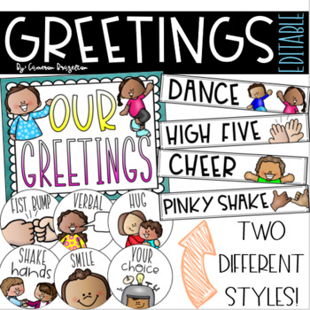 Preview of Morning Greetings Choices Sign Card Posters Editable