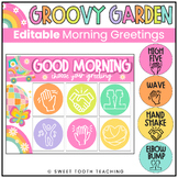 Morning Greetings | Groovy Garden Retro Decor | Editable