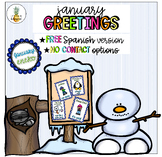 Morning Greetings - January Winter Theme - Free Spanish Version!