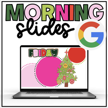 Preview of Morning Holiday Google Slides // Retro Christmas Google Slides Bundle