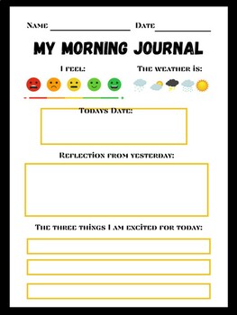 Morning Journal by The PBL Teacher | TPT
