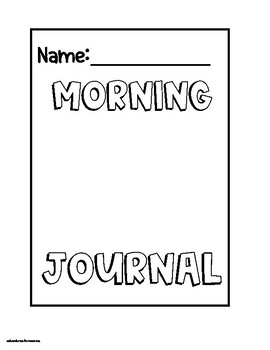 Morning Journal Cover by Adventures In Room 106 | TPT