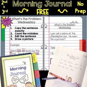 Preview of Morning Journal FREE | Morning Work FREE | No Prep