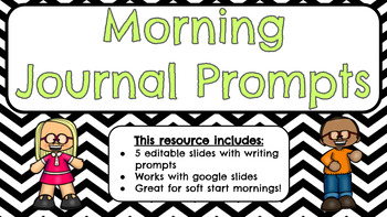 Preview of Morning Journal Prompts 