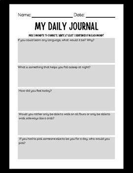 Morning Journal Prompts by Tara Heade | TPT