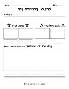 Morning Journal Templates by Sue Stafford | TPT