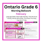 Morning Literacy: February Bell Ringers: Ontario Grade 6