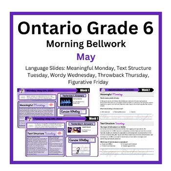 Preview of Morning Literacy: May Bell Ringers: Ontario Grade 6