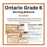 Morning Literacy: October Bell Ringers: Ontario Grade 6