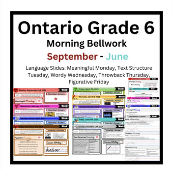 Preview of Morning Literacy: September-June Bell Ringers: Ontario Grade 6