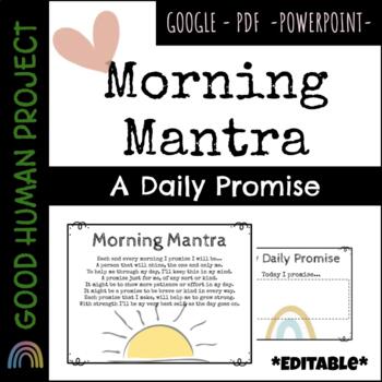 Preview of Morning Mantra | Daily Promise | Morning Poem | Promote Mental Health
