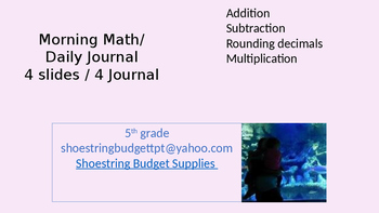 Preview of Morning Math 4 Days Purple