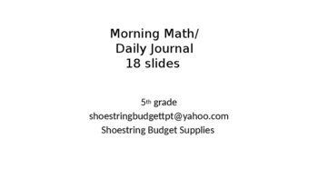 Preview of *EDITABLE* Morning Math Journals