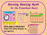 Morning Math Meeting for Promethean Board Using Common Core
