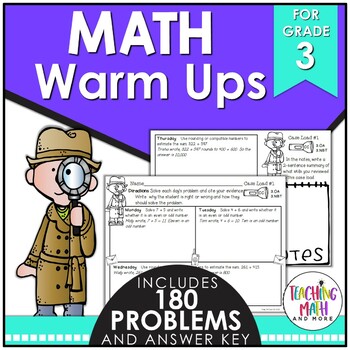 Preview of Morning Work 3rd Grade | Math Warm Ups Grade 3