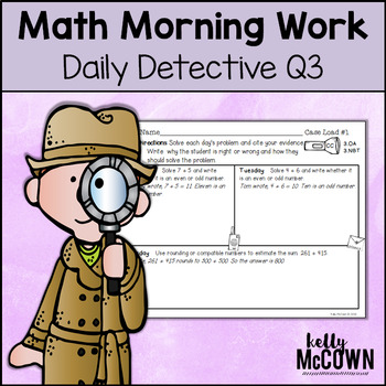 Preview of Math Morning Work 3rd Grade Daily Detective Quarter 3