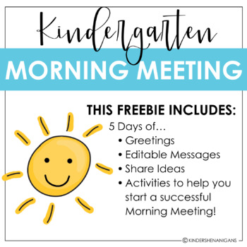Preview of Distance Learning | Morning Meeting FREEBIE