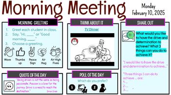 Preview of Morning Meeting # 22 - Determination & Focus- SEL