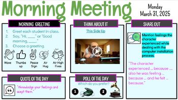 Preview of Morning Meeting # 29 - Acknowledge Your Feelings - SEL