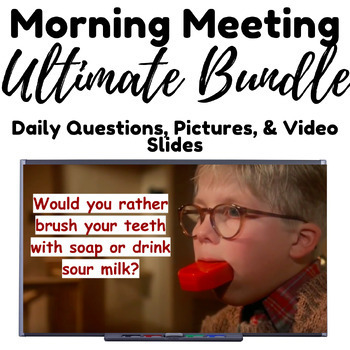Preview of Paperless Morning Meeting Bundle With Questions, Pictures, and Videos