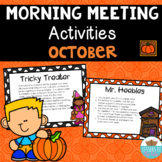 Morning Meeting Activities Cards October *Halloween Edition*